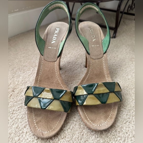 Prada Green and Yellow Women's Sandals - Picture 1 of 4